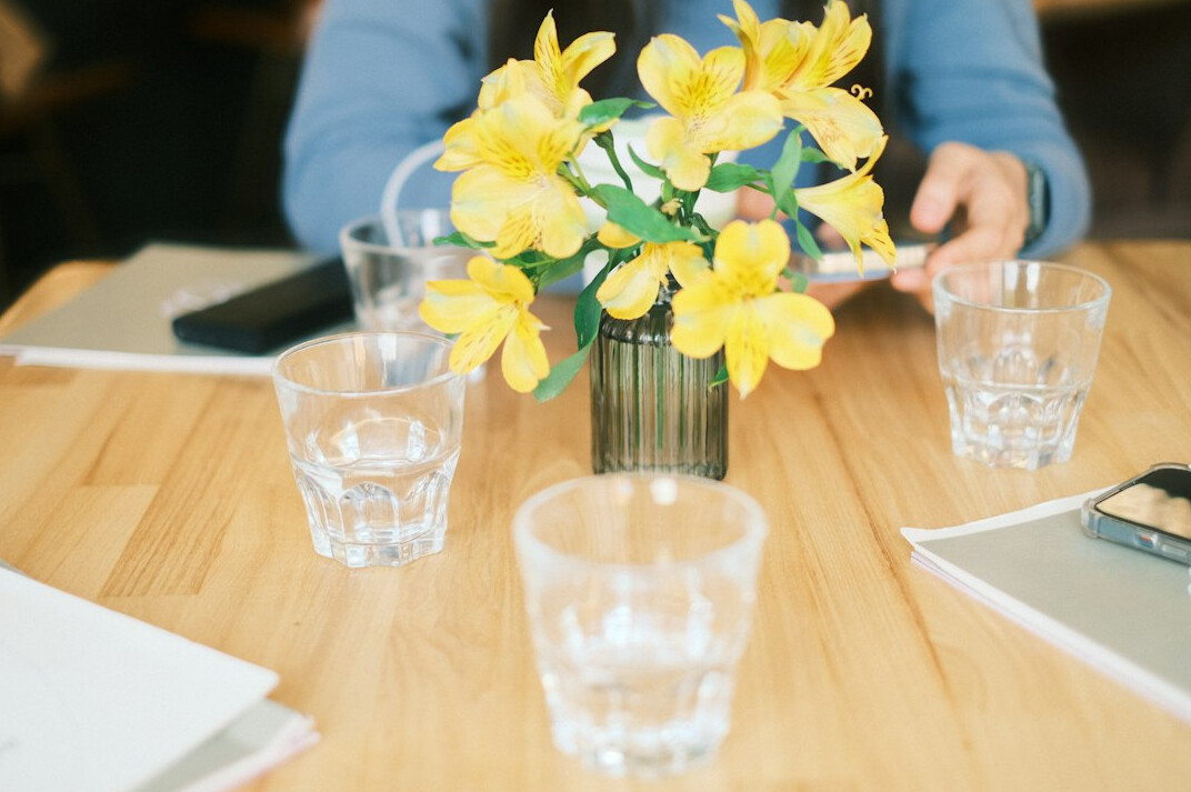 person reviewing household budget at table